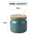 thumbnail image 2 of 2 ceramic jars, sugar bowl porcelain with wooden lid and porcelain spoon, retro sugar bowl small 300ml, suitable for coffee bar, kitchen and breakfast at home, dark green, 2 of 5