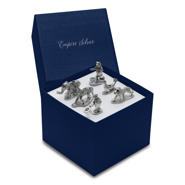 Pewter Set Of Six Circus Characters Candleholders Special Occasion