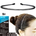 thumbnail image 2 of Beastres Hair Care,Metal Men Women Sports Headband Hair Band Hoop Comb Hairband Wave Black Headwear,Hair Products,I, 2 of 3