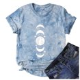 thumbnail image 4 of Camiseta con estampado de sol y luna para mujer, camiseta de manga corta con cuello redondo, camiseta informal divertida y bonita para chica adolescente OAVQHLG3B Store  lin121212, 4 of 4