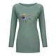 thumbnail image 4 of Camiseta de manga larga informal suelta con cuello redondo y estampado de color liso para mujer Fridja  hj1759, 4 of 4