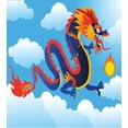 thumbnail image 3 of Ambesonne Dragon Duvet Cover Sets, Surreal Folk Tale Art, 2-Queen, Sky Blue Orange Indigo, 3 of 3