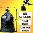 thumbnail image 4 of 150 Count | 55 Gallon Trash Bags | 150- Pack | Heavy Duty Trash Bags | Heavy Duty Garbage Bags | Black Garbage Bags | Large | 20 Micron, 4 of 7