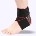 thumbnail image 2 of 1Pc Ankle Brace Anti-slip Elastic Bandage Comfortable Adjustable Breathable Joint Stability Sweat Absorption Protective Football Ankle Support for Fitness-Red, 2 of 6