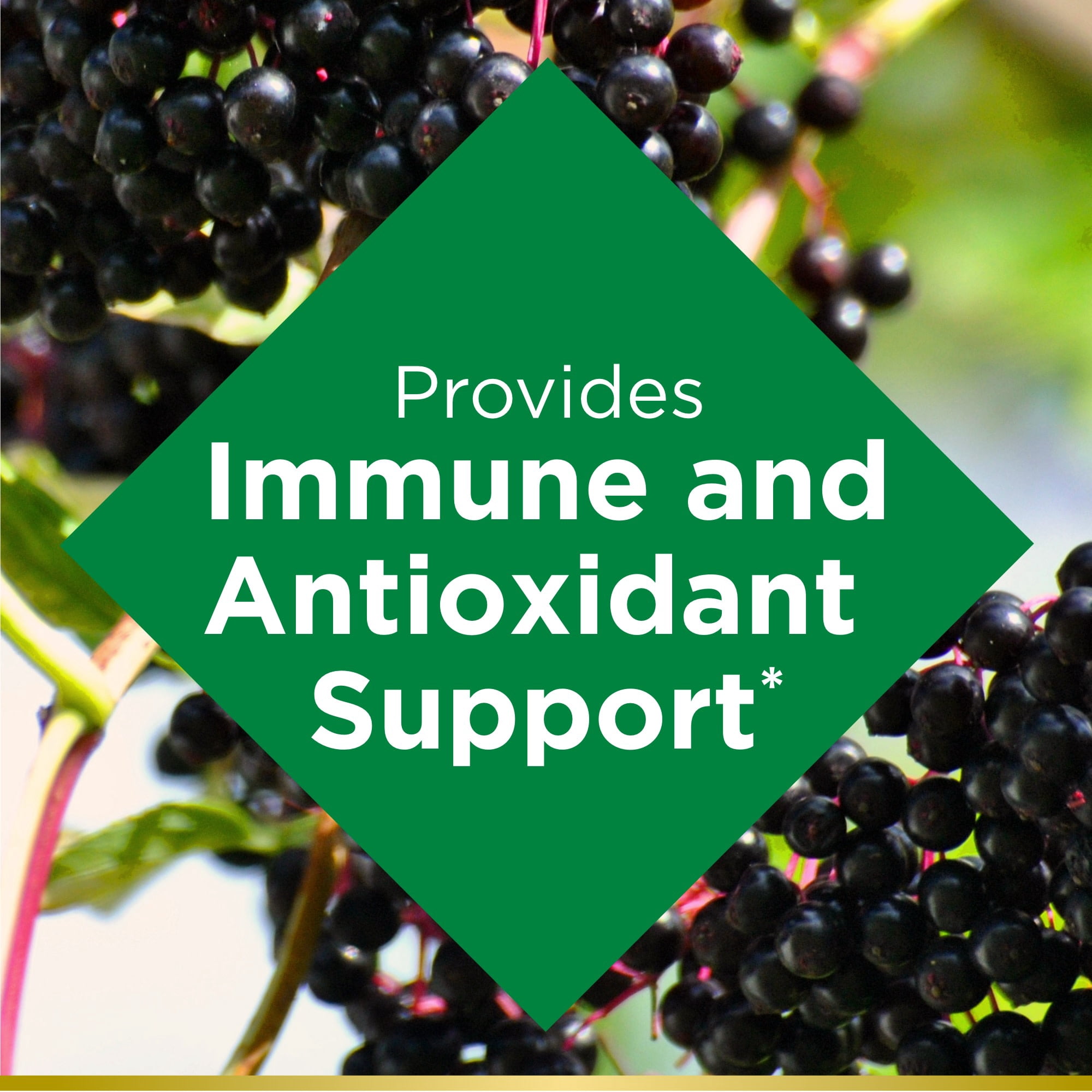 (3 pack) Nature's Bounty Elderberry with Vitamin A, C, D3, E and Zinc, Immune Support Gummies, 50 Count