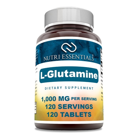 Nutri Essentials L-Glutamine 1000mg 120 Tablets | Amino Acid Supplement for Men & Women | Non-GMO | Gluten Free