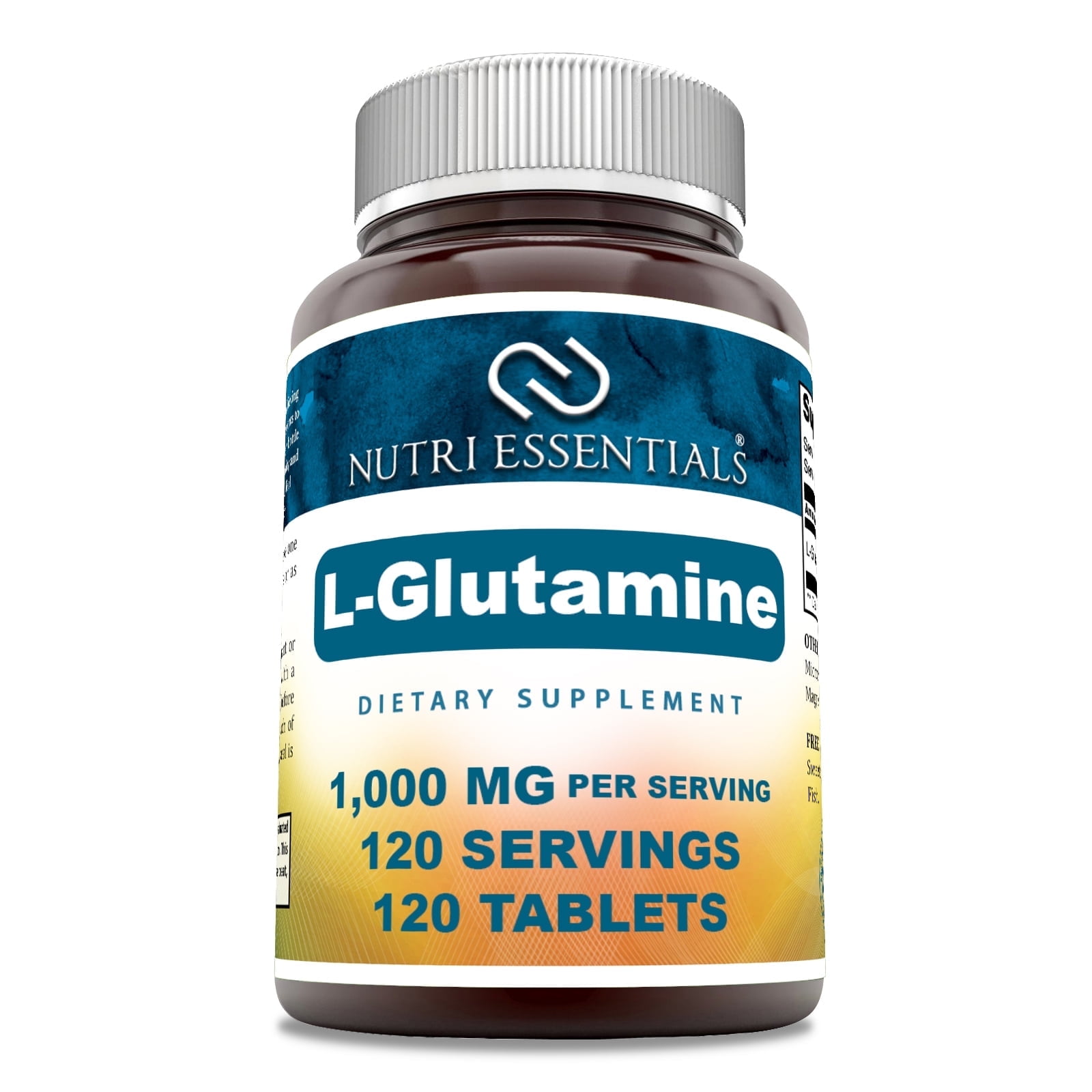 Nutri Essentials L-Glutamine 1000mg 120 Tablets | Amino Acid Supplement for Men & Women | Non-GMO | Gluten Free