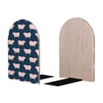 thumbnail image 2 of KLL Pig 1 Print Wood Book Ends for Shelves,1 Pair Wood Bookends Book Holder Stand Decorative, Book Stoppers for Heavy Duty Books CD File Video Games, 2 of 8