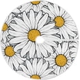 thumbnail image 1 of FMSHPON White Daisies Art Xmas Christmas Tree Skirt Stand Mat for Holiday Party Decoration Indoor Outdoor 36 inches, 1 of 6