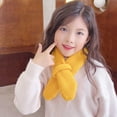 thumbnail image 3 of CSChome Kids Crossed Scarf Baby Winter Scarf Knitted Thick Elastic Soft Solid Color Unisex Warm Cold Resistant Shrink Neck Protection Children Neck, 3 of 7