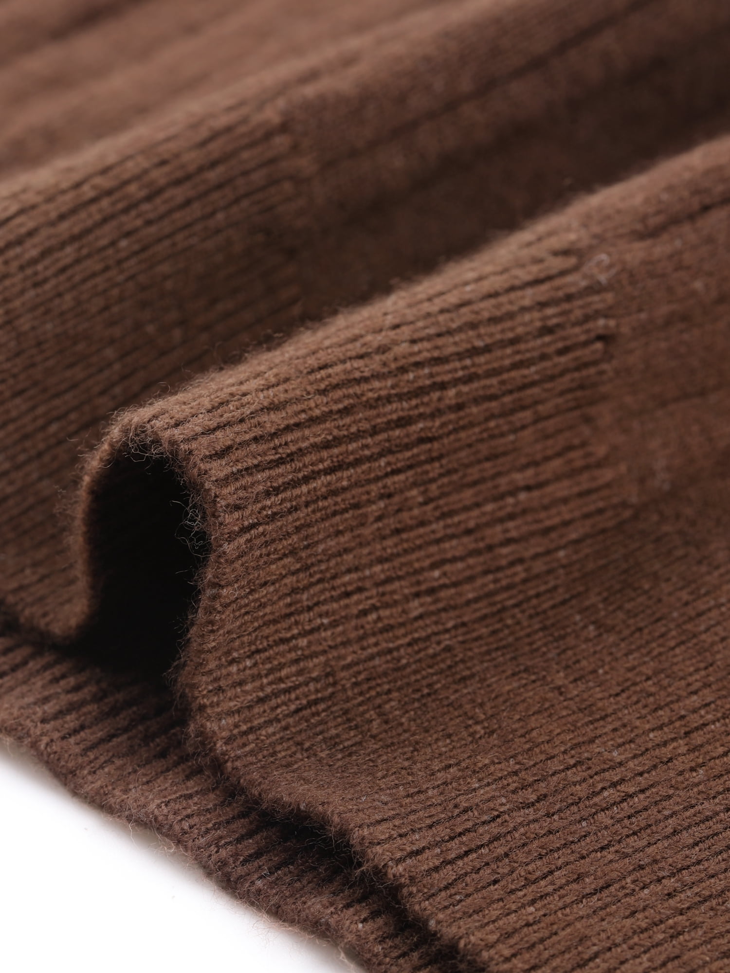 DARING DIVA Women's Boat Neck Long Sleeve Ribbed Sweaters S Coffee
