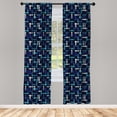 thumbnail image 3 of Ambesonne Ethnic Curtains, Grungy Geometric Motifs Art, Pair of 28"x63", Sea Blue Dark Lavender, 3 of 5