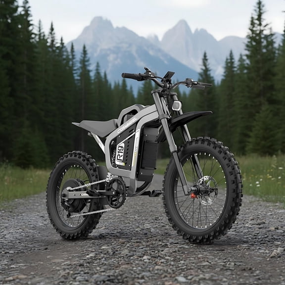 COSWHEEL R19 Electric Bike for Adults 6000W Peak 72V/40AH 46.6MPH 19x4 Light Off Road Dirtbike Style EBike for Cross Riding and Extended Adventures