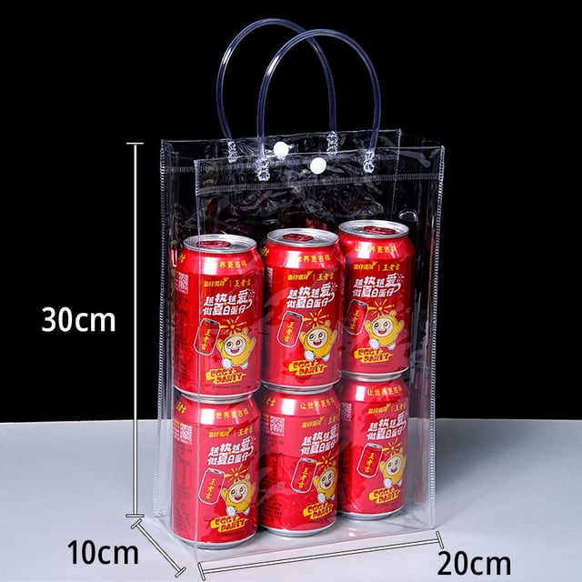 Bolsa de regalo de Navidad de 10 piezas, bolsa de regalo de plástico PVC transparente