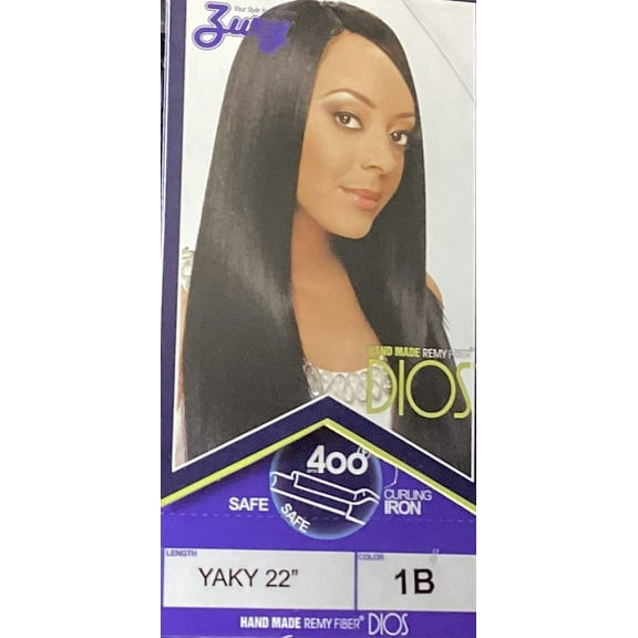 ZURY DIOS REMY FIBER  INVISIBLE WEAVE PART YAKY  22” - Color : #1B