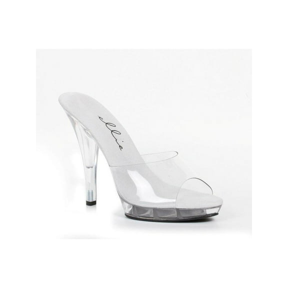 Ellie Shoes E-521-Vanity-W 5" Heel Clear Womens WIDE Width Sandal. Clear / 6