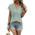 thumbnail image 1 of Beautyin Blouse à Manches Courtes Col en V avec Manches en Dentelle, 1 of 5