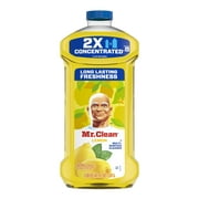 Mr. Clean 2X Concentrated Floor Cleaner, All Purpose Cleaner, Mop Soap, Lemon, 41 fl oz