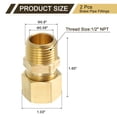 thumbnail image 2 of Conector de tubo de latón de 2 piezas, 5/8" OD x 1/2" NPT, adaptador de acoplamiento recto de compresión de latón, conector de unión de compresión de latón, adecuado para tubo de 5/8", 2 of 6