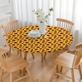 thumbnail image 3 of Yellow Black Dot Sunflower Pattern Round Fitted Tablecloth with Elastic Edge,Dining Table Cover Waterproof,Outdoor Round Tablecloth for Camping,Dining,Indoor and Outdoor, 3 of 7