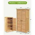 thumbnail image 3 of Outdoor Wooden Storage Cabinet Garden Shed Outside Wood Tool Organizer Removable 3-Tier Shelving, 3 of 6