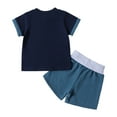 thumbnail image 5 of Pimfylm Toddler Baby Boy Summer Outfit,Teal And Tracksuit Boys Short Sleeved Shorts Suit Comfortable Breathable Fashionable Color Matching Pocket Boys Suit, 5 of 8