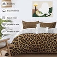 thumbnail image 4 of Brown Leopard Print Bedding 3 Piece Duvet Cover Set Twin Size, Classic Abstract Animal Patterned Soft Microfiber Comforter Cover with Zipper Closure & Pillowcases, Wrinkle & FadeResistant Quilt Cover, 4 of 9