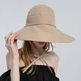 thumbnail image 3 of Women Ponytail Sun Hat Reversible Fishing Hat Foldable Bowknot Summer Visor Hat UPF 50+ Beach Cap Wide Brim Bucket Hat, 3 of 7