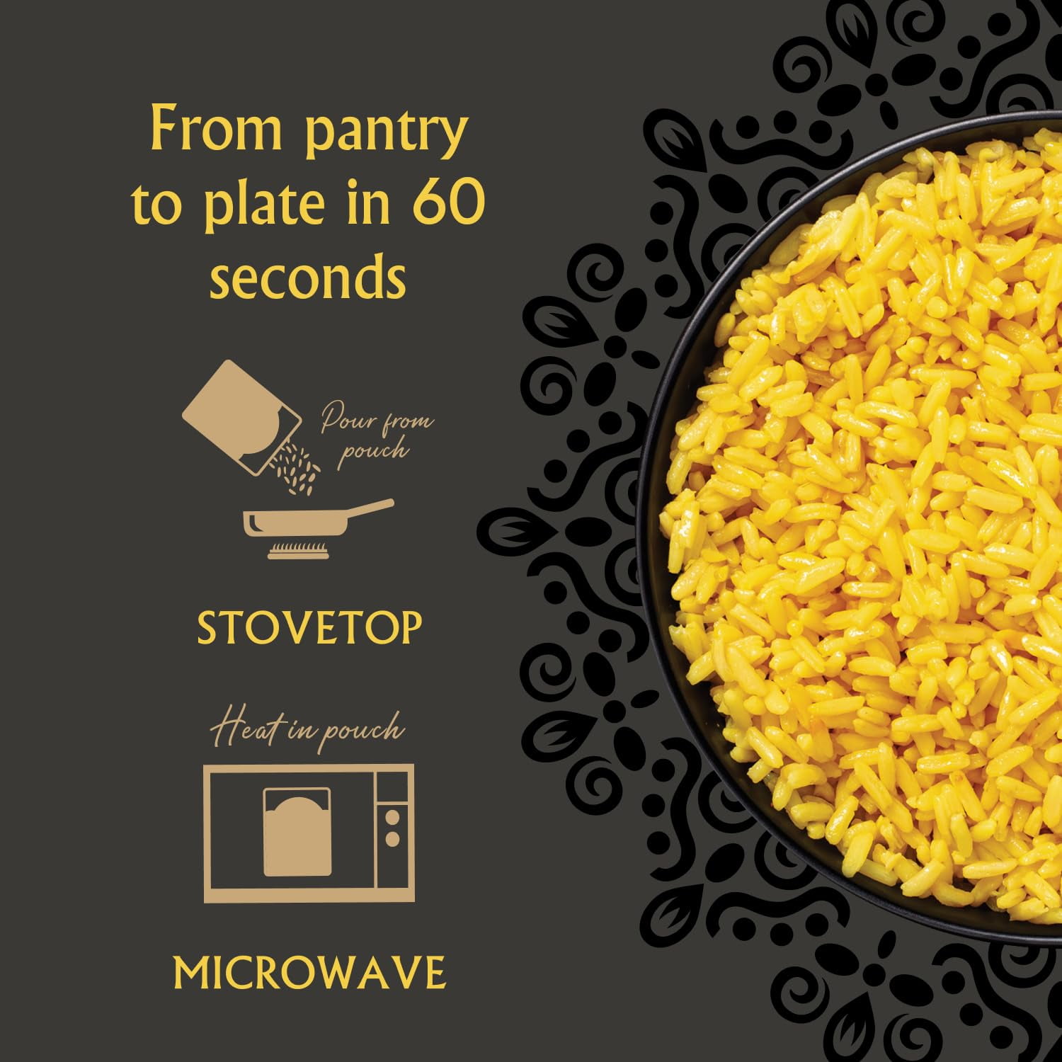 Mina Saffron Rice, Festive Rice, Pearl Couscous, variety pack of 6, Ready to Eat, Microwavable, Vegan Protein, Non-GMO, Gluten free