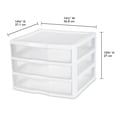 thumbnail image 3 of Sterilite Clear Plastic Stackable Small 3 Drawer Storage System, (9 Pack), 3 of 10
