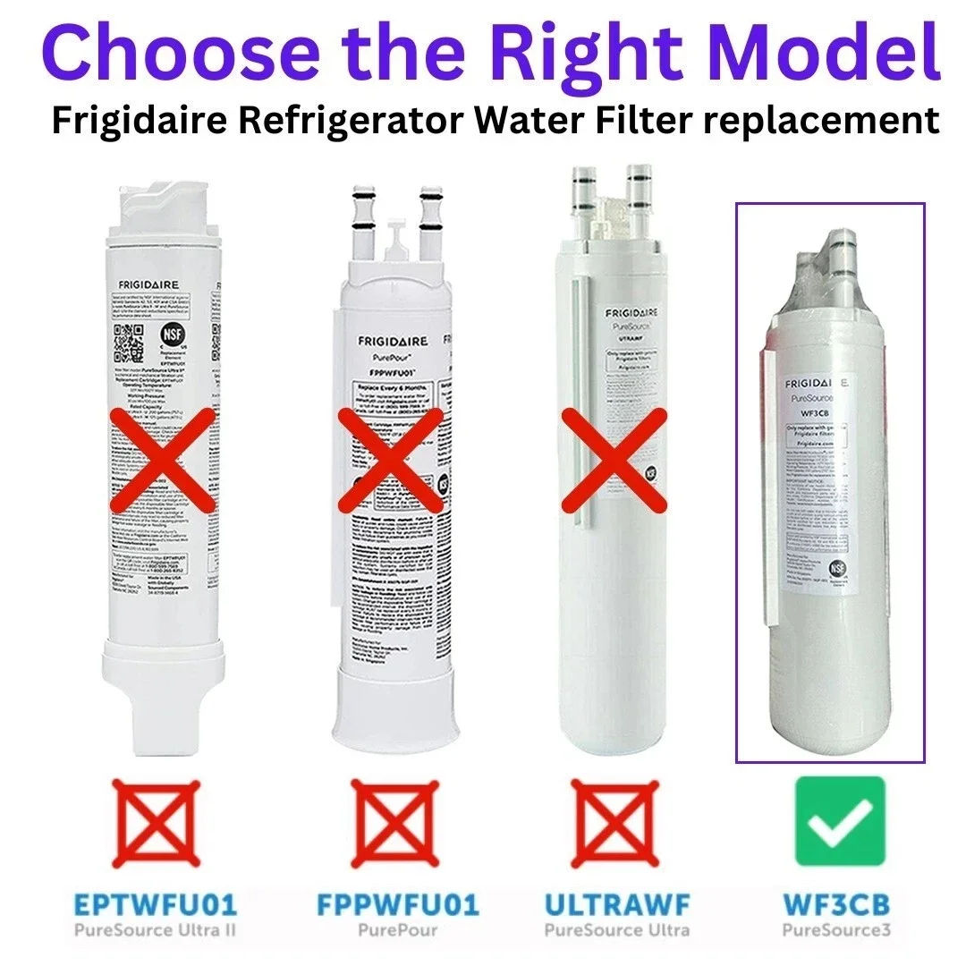 1-Pack WF3CB PureSource 3 Refrigerator Water Filter, NSF Certified Replacement for Frigidaire WF3CB 242069601 706465