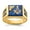 AAA, variant on Fine Jewelry 14K Yellow Gold Men's Polished and Textured with Black Enamel, Imitation Blue Spinel and Diamond Masonic Ring Size 10