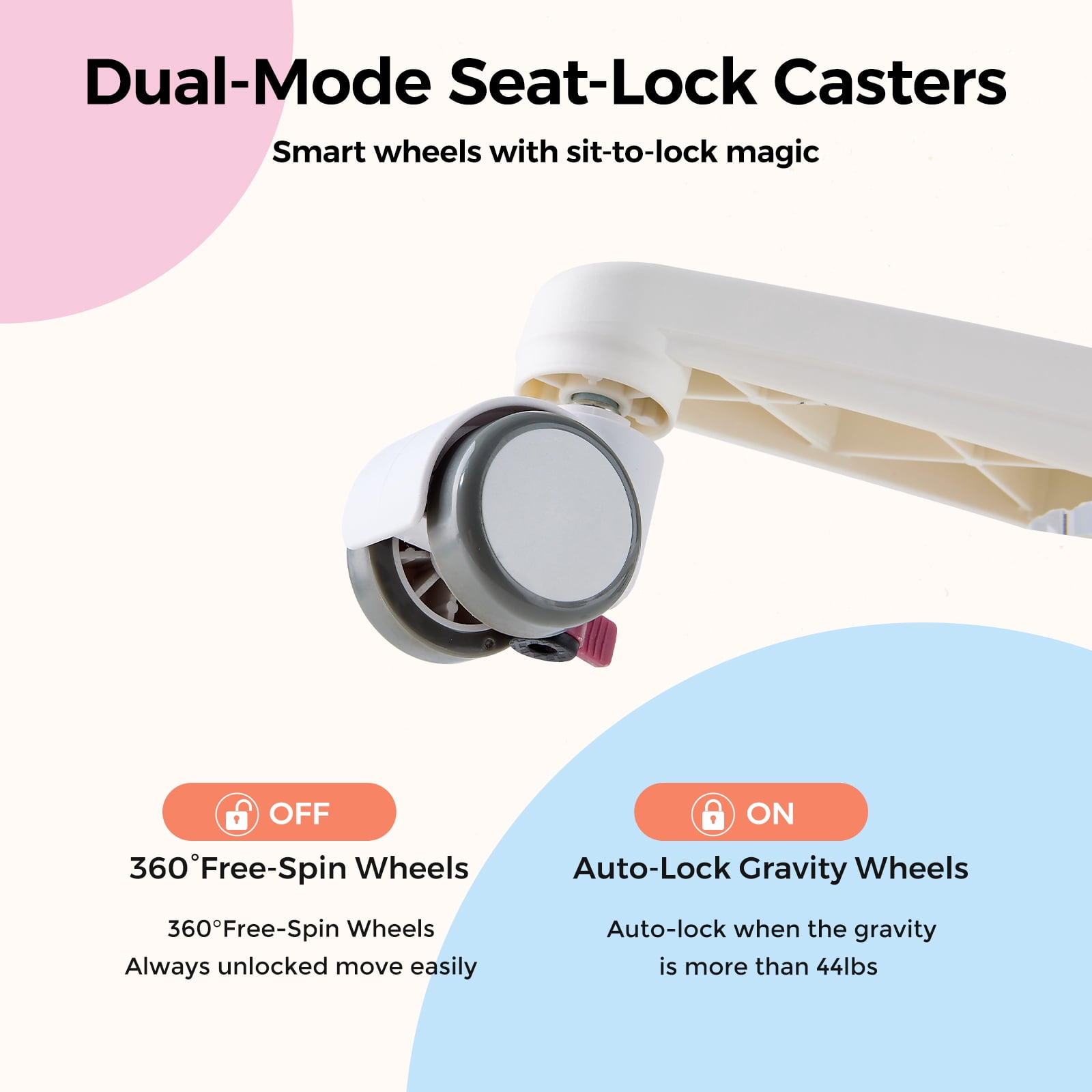 Kids Study Desk Chair, Ergonomic Adjustable Height  Chair for Childer , Swivel Mesh Desk Chair with Wheels, Home Office Chair for Children in Home Bedroom-Includes 2 Free Chair Covers