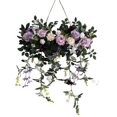 thumbnail image 2 of Tong Floral Wall Hanging Purple And White Roses With Leaves Trailing Vines, 2 of 5