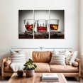 thumbnail image 2 of Elephant Stock Fancy Whiskey Glasses Wall Art - Horizontal Multi Panel Canvas - Living Room Wall Decor - Food And Drink Multi Panel - Gray And Red Decor - 57" x 36", 2 of 4