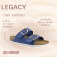 thumbnail image 4 of Cushionaire Legacy Cork Footbed Leather Sandals for Women – Genuine Leather Double Strap Slides with Adjustable Buckles + Memory Foam, 4 of 10