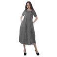 thumbnail image 4 of Moomaya Robes d'Été Imprimées pour Femmes à Manches Courtes en Coton Flex Robe de Soirée, 4 of 5