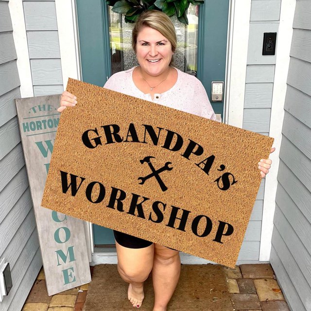 Panxico Front Door Mat,Personalized Mat,Personalized Workshop Doormat Father's Day Gift Custom Grandpa Uncle Grandparent Door Mat Rug Gift Tool Garage,Door Mat Outside Entrance,Clearance Items