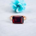 thumbnail image 2 of SHEKHAWATJEWELS 12x8 mm / 3 Ct Emerald Cut Red Garnet Ring Yellow Gold Vermeil Silver Ring January Birthstone Jewelry For Women Gift For Wife, 2 of 8