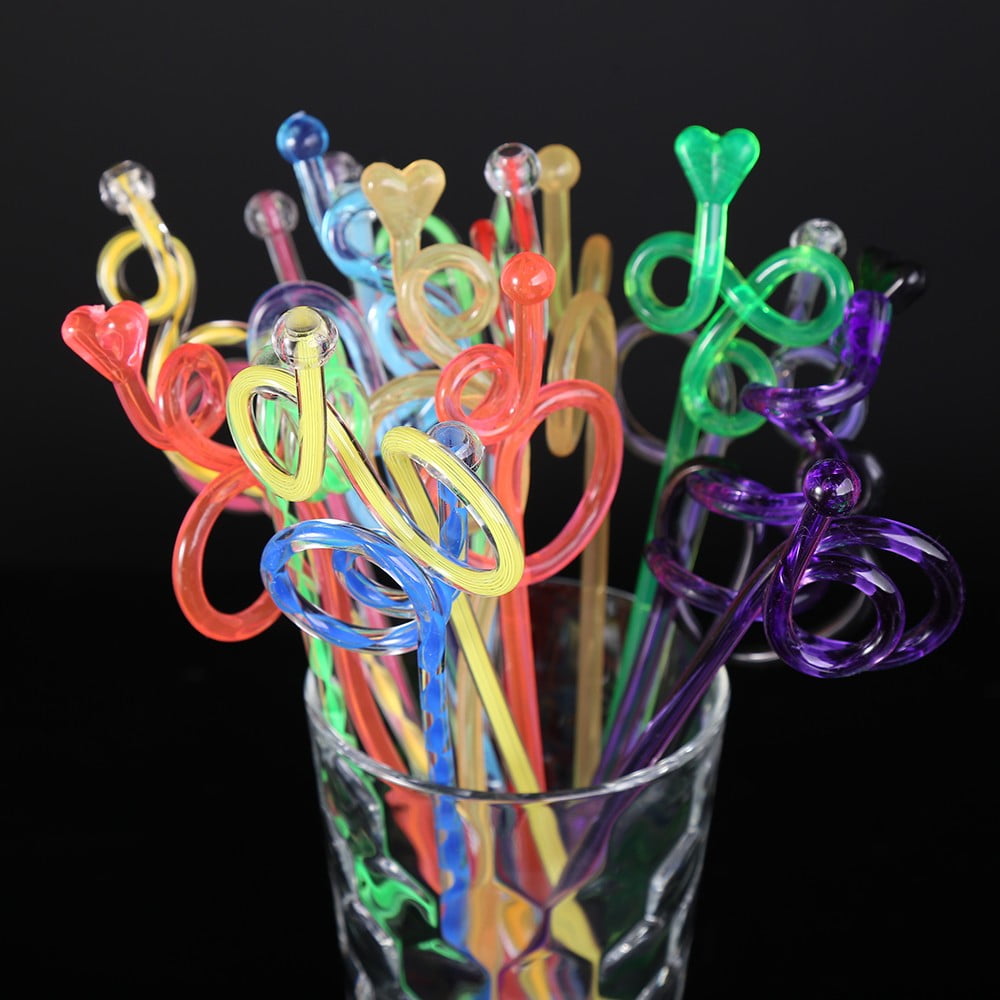 12Inch Cocktail Stirrers Swizzle Sticks, Torubia 10pcs Acrylic Colorful  Cocktail Mixer Stirring Sticks Drink Stirrers Stir Mixing Spoon with Wine  Glass Patterns, Cocktail Accessories 