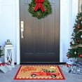 thumbnail image 2 of Christmas Door Mat Decorations Griswold Kitchen Mat Welcome Mat Merry Christmas Outdoor Checker Doormat Truck and Tree Kitchen Rug Winter Family Decor Snowflake Crystal Velvet 30" X 17", 2 of 6