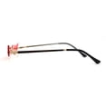 thumbnail image 4 of Mico Cut Out Narrow Blade Cat Eye Rimless Color Sunglasses Gold Red, 4 of 4