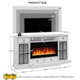 thumbnail image 5 of Sunmthink 68" Fireplace TV Stand for TVs up to 80 Inch, Entertainment Center with 36" Electric Fireplace, Glass Doors, Media Console Cabinet for Living Room, White, 5 of 7