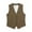 Brown, variant on Womens Linen Blazer Vest Dressy Casual Crop Suit Vest Sleeveless Trendy Waistcoat Tops Business Work Office Clothes Brown, XS