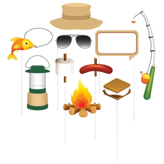 Camping Photo Booth Props, 10 pk