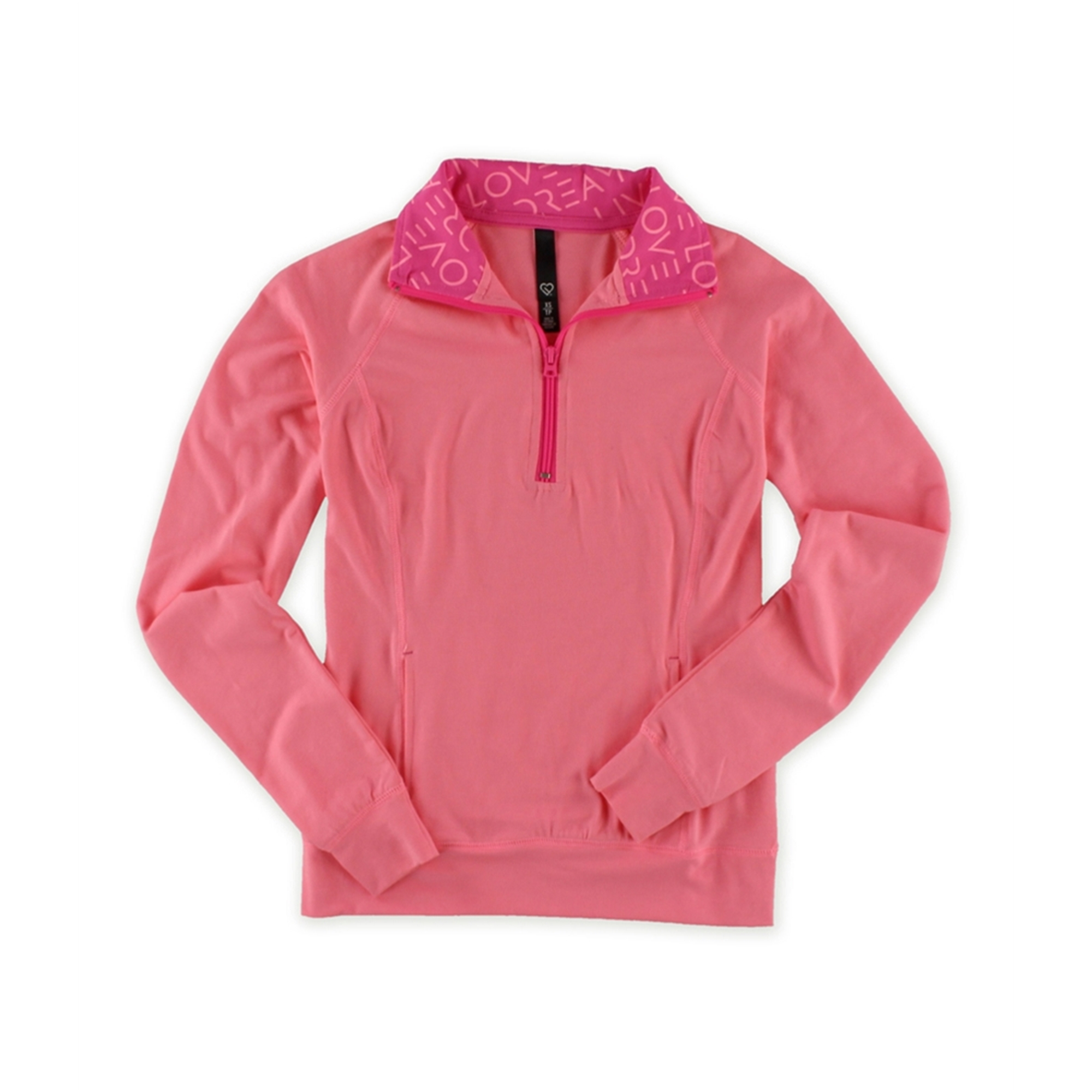 Aeropostale Womens Quarter Zip Pullover Pajama Sleep T-Shirt