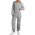 thumbnail image 4 of SHEWIN Sweatsuits for Women 2 Piece Outfits Fleece Lined Jogging Suit Sweatsuit Tracksuit Jogger Sets 1/4 Zipper Collar Pullover Tops and Sweatpants with Pockets, 4 of 10