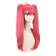 thumbnail image 2 of Peluca de cosplay rosa y roja con coletas gemelas largas con flequillo en capas, 2 of 3