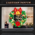 thumbnail image 3 of Pegatinas de ventana de guirnalda de Navidad dorada, decoración navideña para escaparate del hogar, calcomanía de puerta de vidrio, copo de nieve de Navidad, pegatina de Año Nuevo, 3 of 4