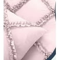 thumbnail image 3 of Diamond Ruffle Duvet Cover 3 Piece Set with Zipper, 400 Thread Count & 100% Egyptian Cotton, Luxury Design and Quilts Protector with Pillowcases - Pink Solid, Full Size., 3 of 5